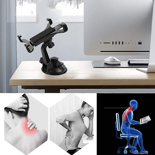 Tablettiteline autoon, yhteensopiva iPadin kanssa, imukuppiteline useimmille 7-10 tuuman tableteille