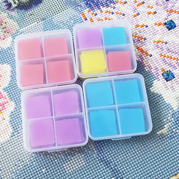 32 stk Diamantmalingslimsett med oppbevaringsboks for DIY-håndverk, 5D-broderi