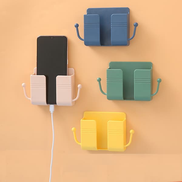Self-adhesive storage box for remote control, mobile phone wall mount, ZQKLA