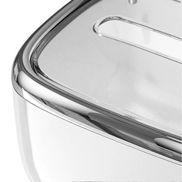 Tissue Box, Transparent Tissue Box Simple Creative Storage Box Fixed Lid Paper Organizer, Silver