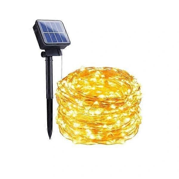 LED-valosarja aurinkopaneelilla, 10 metriä
