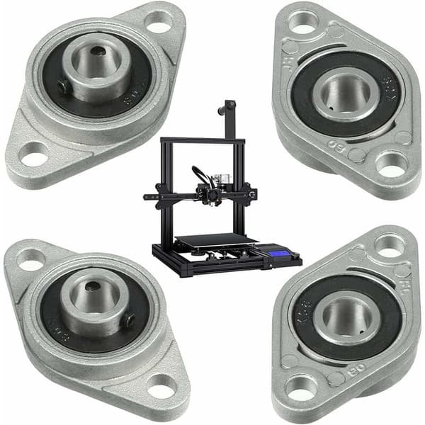 KFL08 Flangeleje 8mm Zinklegeringsleje 4 stk Diamantflangelejehus til 3D-printer