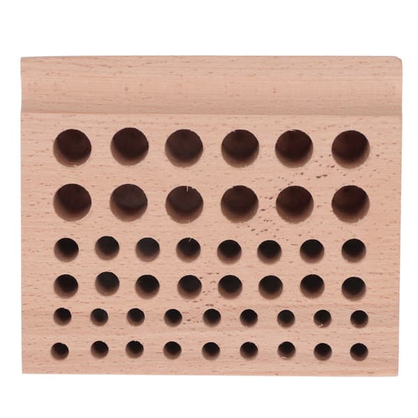 Leather Tool Holder 46 Holes Beech Wood Professional Leather Tool Organizer Storage Box for Leather Craft Tools