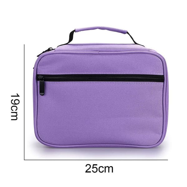 Tote Bag Organizer Slots Canvas Lynlås Marker Lila KLB