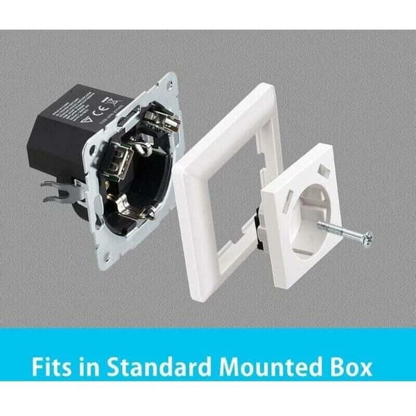 Socket with USB port (max. Flush-mounted wall socket with USB socket White System 55 Glossy white