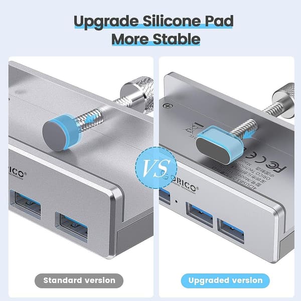 USB 3.0 Hub Clamp Adapter, 4 Port Aluminium USB Splitter med