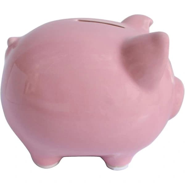 Sparegris, keramisk sparegris til drenge, piger og børn (rosa, M)