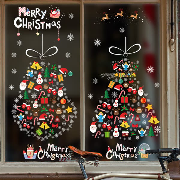 4 Pieces Christmas Window Decorations, Shop Christmas