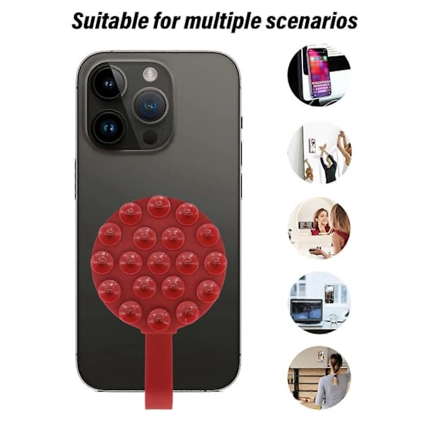 Magnetic Silicone Phone Holder Mount Secure Suction Cup Design Fits for Car Wall Creative Content Creator Lover White