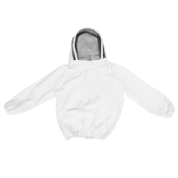 Beekeeping Protective Jacket with Veil, Bee Suit, Blouse with Double Zippers, Beekeeping Accessories, White