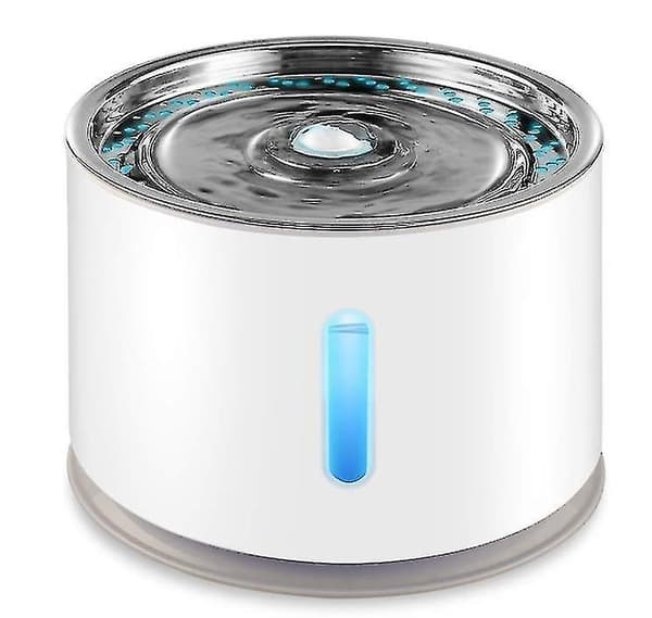Automatic Pet Water Dispenser with Stainless Steel Tray, Automatically Shuts Off When Water is Low - Grey
