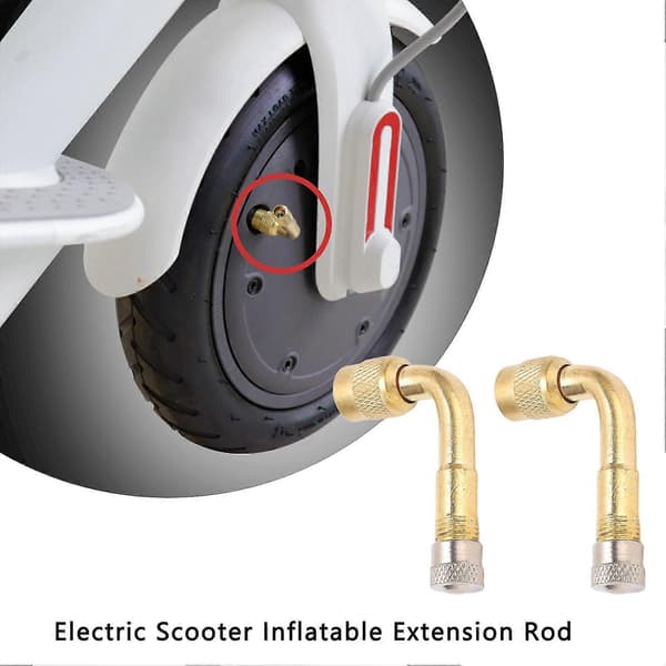 Brass Air Tire Extension Schrader Valve Adapter for Motorcycle, Bicycle and Scooter - 90 Degree Bend (Quantity: 1)