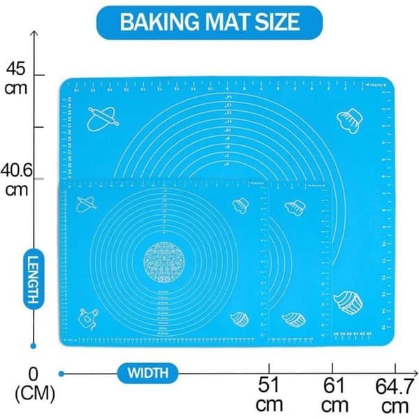 Sklisikker silikonbakematte, ekstra tykk og non-stick deigmatte