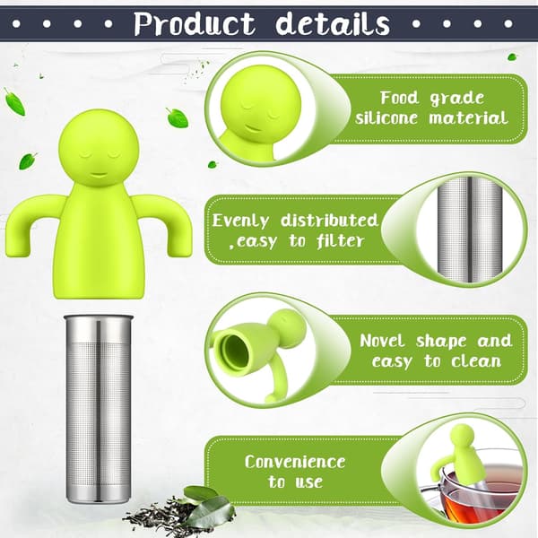 2-pack Loose Leaf Tea Infuser Fine Mesh Tea Strainer with Silicone Handle Stainless Steel Tea Ball for Loose Tea, Grey