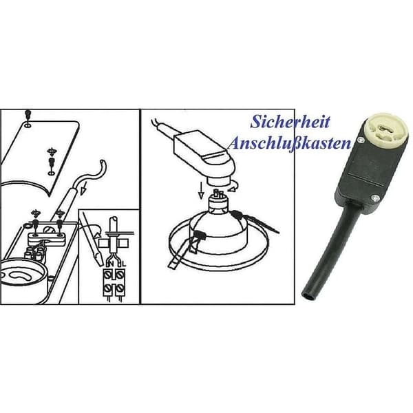 Tilkoblingsbokser sett med 10 GU10 sokkel for LED og halogen spotlight