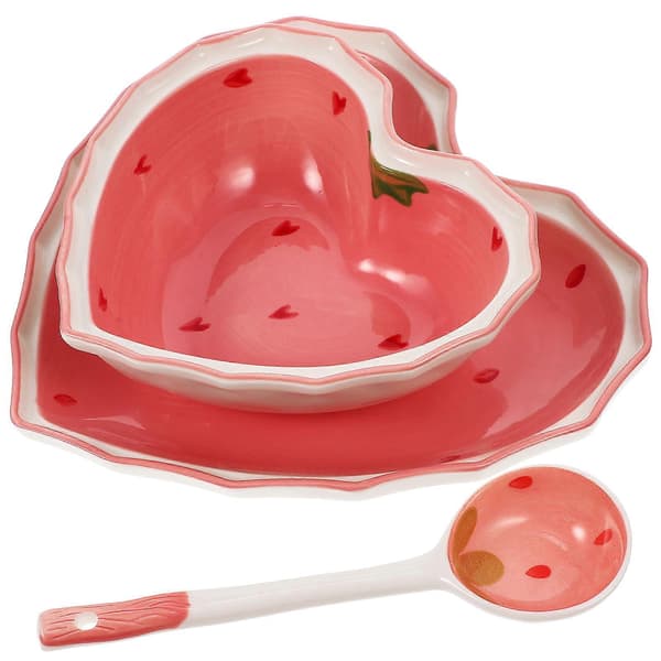 1 Set Household Serving Dish Multifunctional Food Spoon Decorative Food Bowl