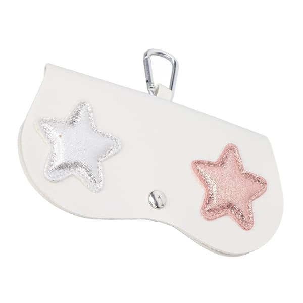 Eyeglass Case Five-Pointed Star Pattern Portable Eyeglass Protection Storage Decoration Bag White