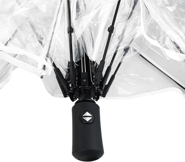 Automatic Clear Dome Umbrella With Case, Compact Foldable Windproof Steel Frame, For Men Women Travel Wedding Golf, 98 Cm Diameter