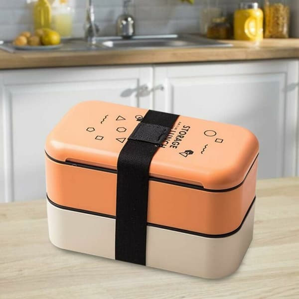 Japanese style bento box, double-layer eco-friendly food container