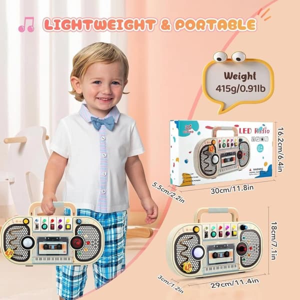 Montessori Træ Busyboard Børnelegetøj LED Afbryder Motorik Læring Pædagogisk 3+ År