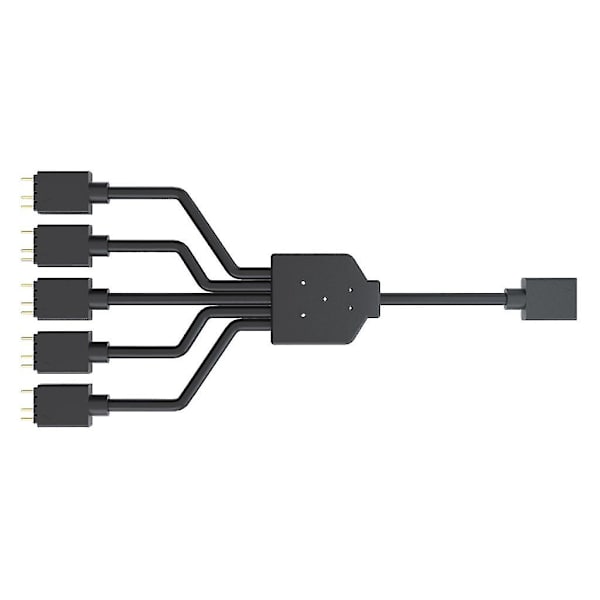 ARGB 1 til 5 3-Pin 5V Fleksibel Fan RGB Adapter Kabel Computer Kabinet Stik Splitter til MSI 12