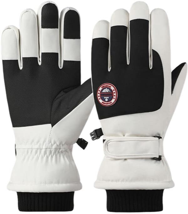 Vinterhandskar - Vattentäta handskar - Handskar - Skidhandskar - Damhandskar - One size fits all - Vit/Svart