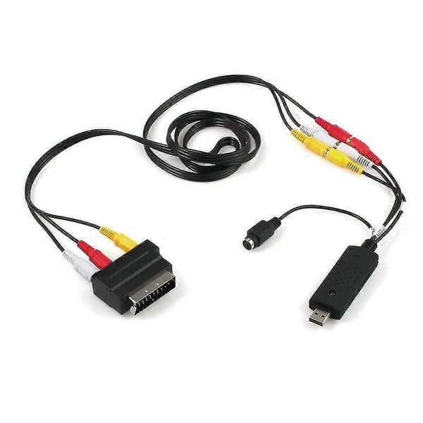 1 sæt Usb2.0 Vhs Til Dvd-konverter Au-dio Video Capture Device Kit Rca-kabel Til Windows 10-system -t
