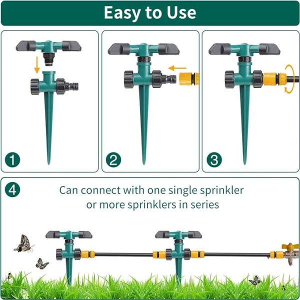 4 kpl 360° kiertäviä kastelijoita puutarhan kastelujärjestelmälle