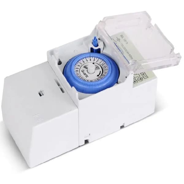 Mechanical Timer SUL181H, 220V, 16A, Quartz Motor Drive, DIN Rail Mounting, 24 Hours, 8 Settings