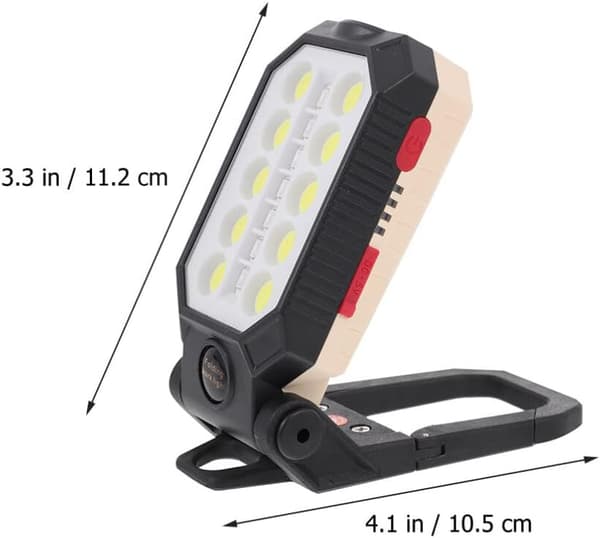 Portable LED Work Light for Outdoor, Rechargeable, Camping Lamp, COB