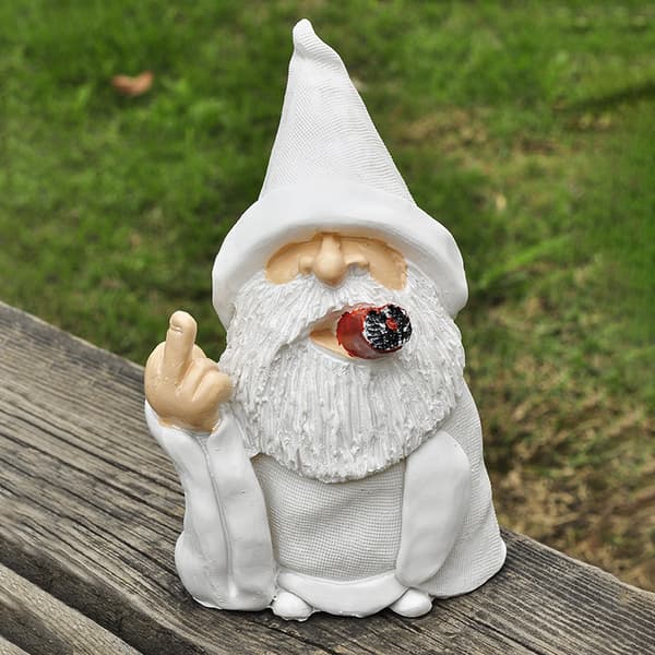 Creative Smoker White Beard Gnome Elder Garden Decoration Ornament