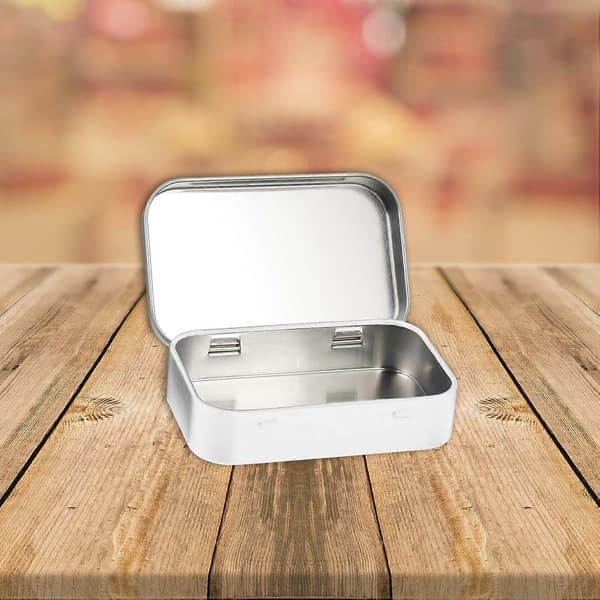 Rectangular Metal Empty Hinged Tin, 3pcs Mini Portable Box Small Storage Box Beads and Jewelry Small Items, Sorting