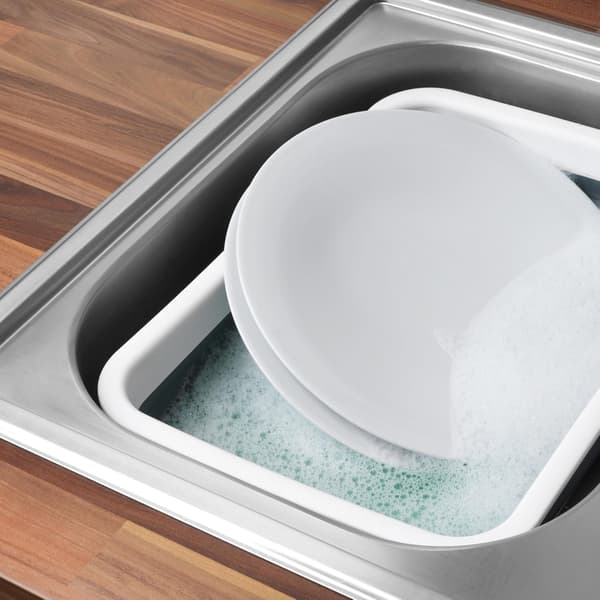 Sammenleggbart basseng, bærbar skål, for oppvask/camping, rektangulær plassbesparende design, enkel oppbevaring for hjemmet (6,2L, grå)