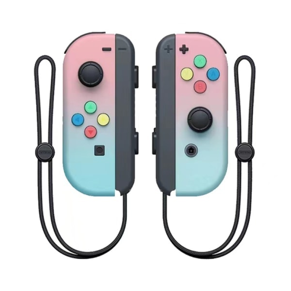 NS-switch venstre og høyre håndtak joycon håndtak switch bluetooth håndtak med fjernvekking og håndrem Rosa og blå gradientfarge Pink and blue gradient color
