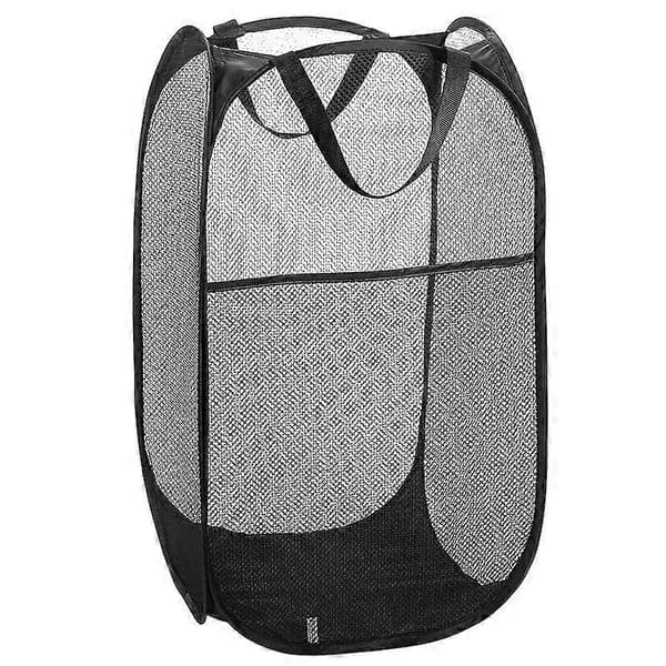 Black Laundry Basket [2-pack] Foldable Pop Up Laundry Hamper Mesh Laundry Basket Collapsible Laundry Basket with Handles
