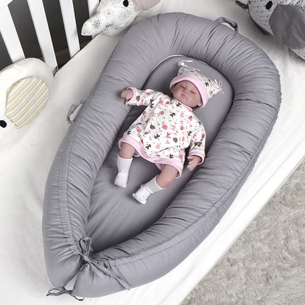 Babynest - Vendbart betræk i økologisk bomuld og blød velour - Newb