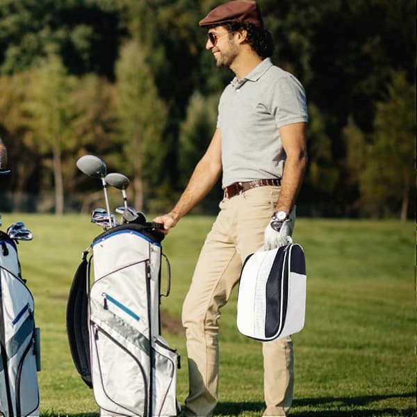 Golfskobag, bæreveske for golfsko, pustende veske med glidelås for sko