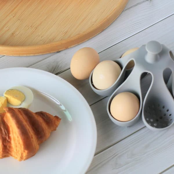 Silicone Egg Cooker, Suitable for Soft-Boiled Eggs, Food-Grade Silicone Egg Cooker with 6 Holders, Kitchen Utensil, Cooking Tool with Handle.