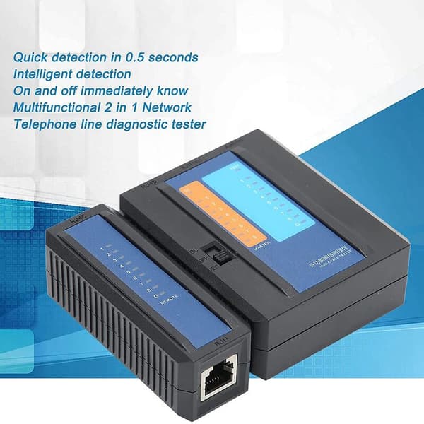 RJ45 Network Cable Tester, LED Status Display Remote Detection RJ45 Cable Tester for CAT8