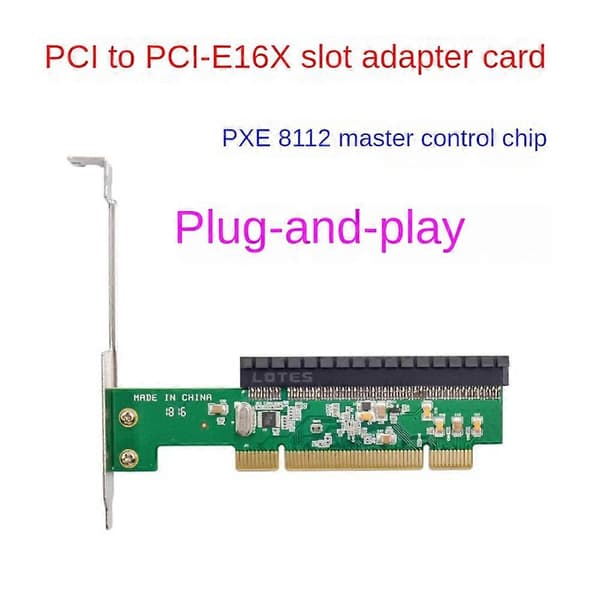 Adapterkort Computer Bundkort PCI til PCI-E16X Slot Adapter Udvidelseskort PXE8112 Chip Driverfrit Adapter