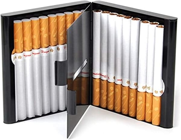 2 pakker ultratynde lette cigaretetuier i rustfrit stål (a