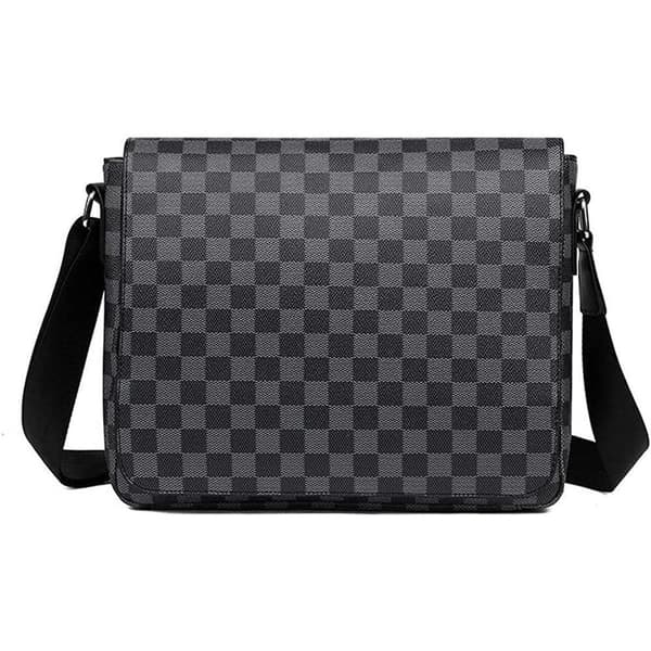 Herre Crossbody Bag Rutete Stor Pendlerryggsekk