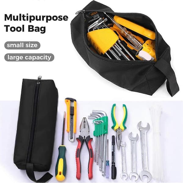 3-pack Small Tool Bags Multi-Tool Pouches Flat Bottom Zipper Bag Waterproof Oxford Canvas Tool Pouch