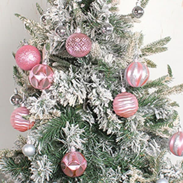 (Rosa) Julgransdekoration hängande bollar