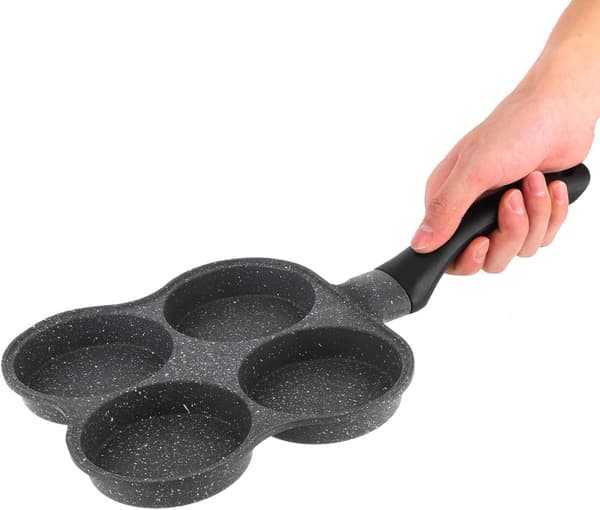 4-hulls eggpanne, pannekakepanne, aluminium non-stick pannekakepanne egg F