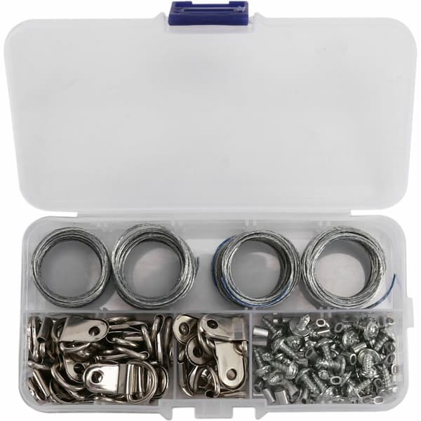 124 Pieces Picture Hanging Wire Kit, Picture Frame Hanging Kit, Picture Hanging Kit with Nails for Wall