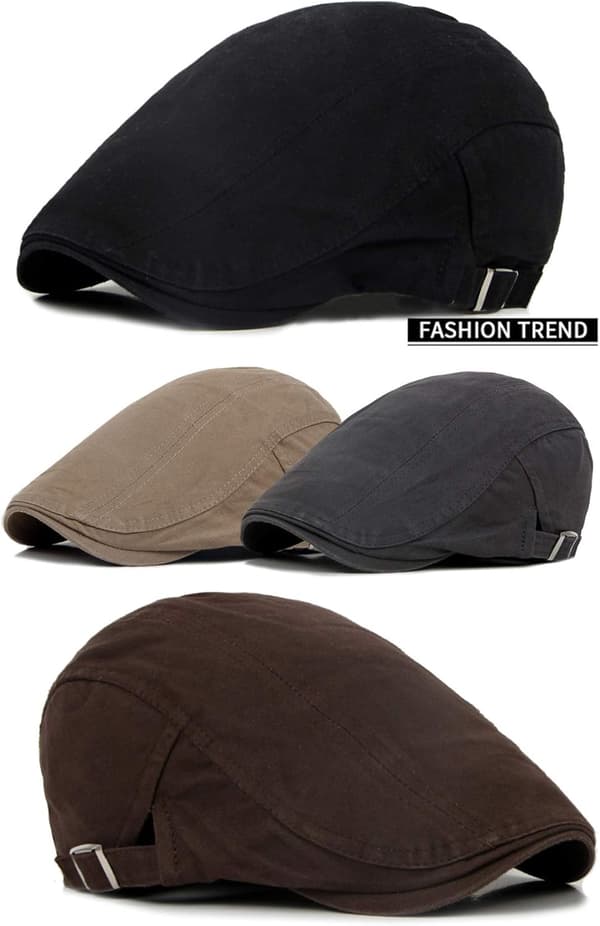 Kaki Beret til Mænd og Kvinder Åndbar Flat Cap Vintage Beret Dr