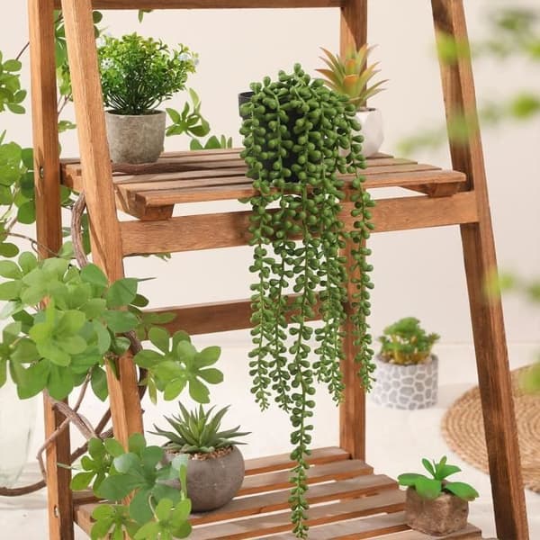 Artificial Hanging Plants, Small Artificial Succulents, Wall Decoration, 2-Pack