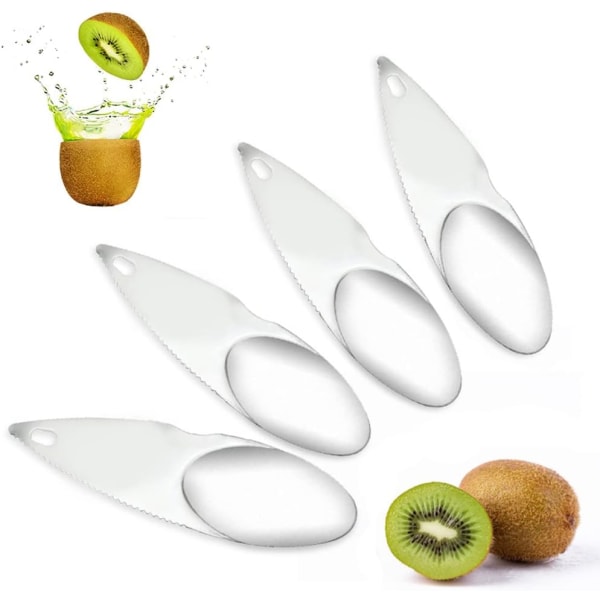 4 stk (Sølv) Skrell Kiwi Skjæringsskje Stainless Steel Frukt