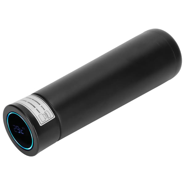 Smart Water Bottle with Touch Screen Temperature Display, Timed Reminder, USB Power Connection, Vacuum Cup, Black